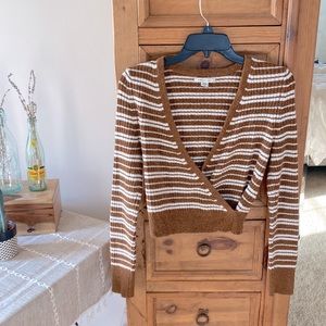 AEO striped wrap front top